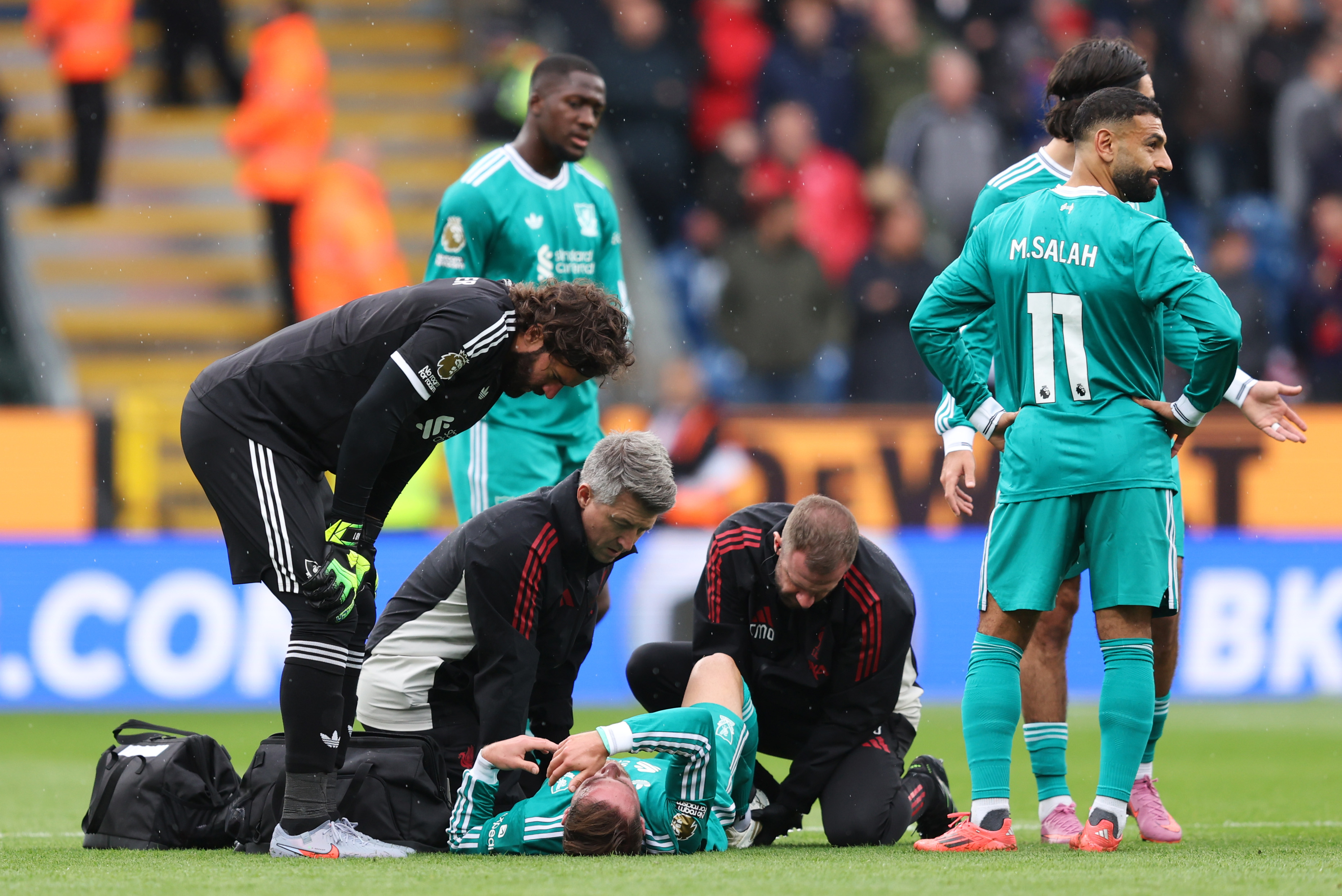 Alexis Mac Allister needed treatment on the pitch after Lesley Ugochukwu's reckless lunge on the Liverpool midfielder