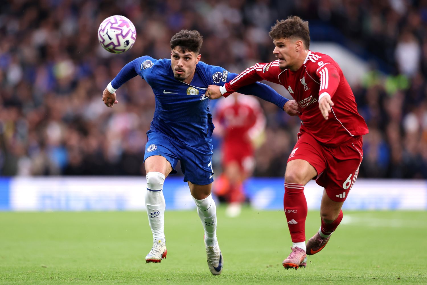 Milos Kerkez against Chelsea