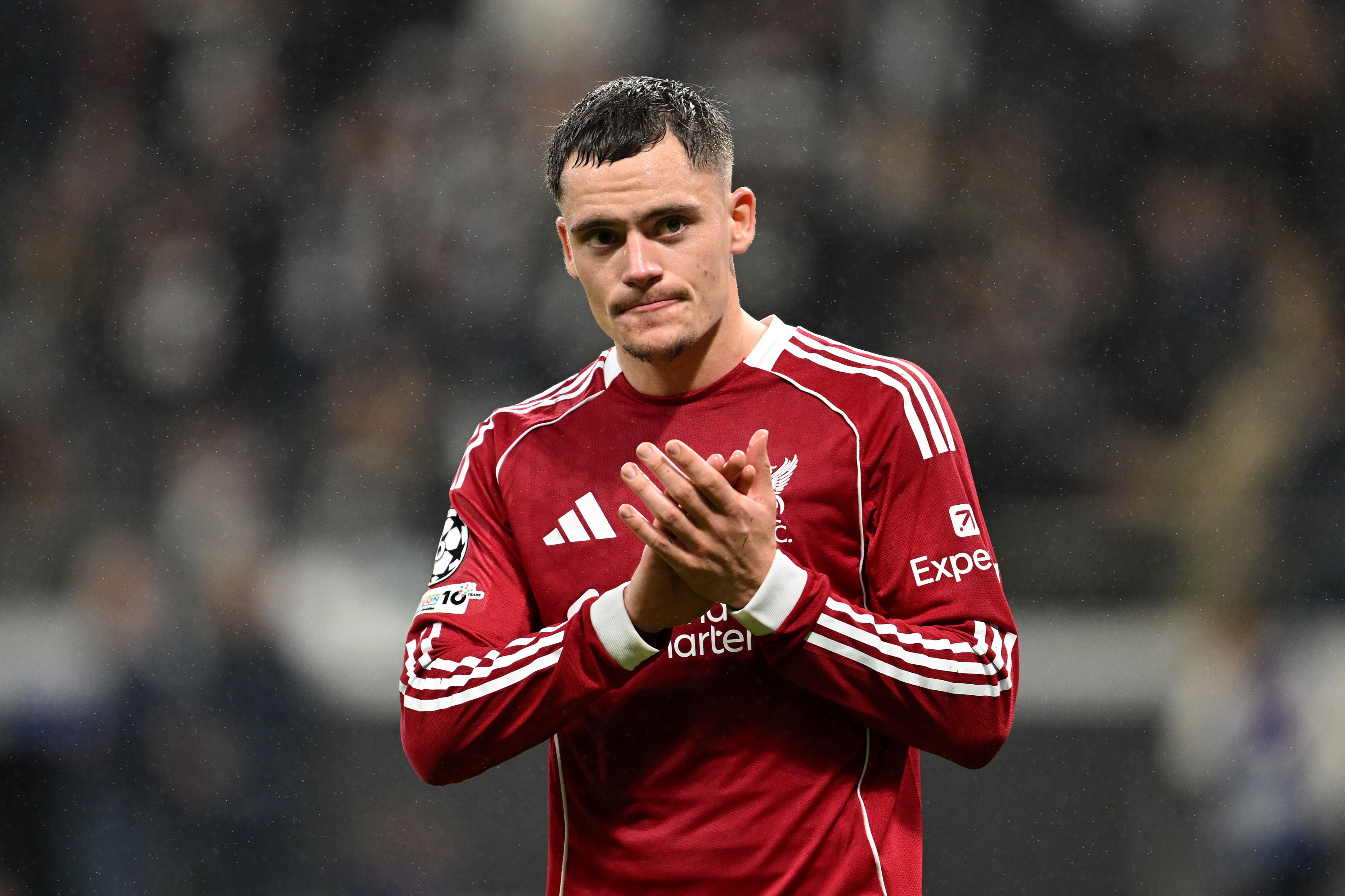 Florian Wirtz applauds Liverpool fans in Frankfurt