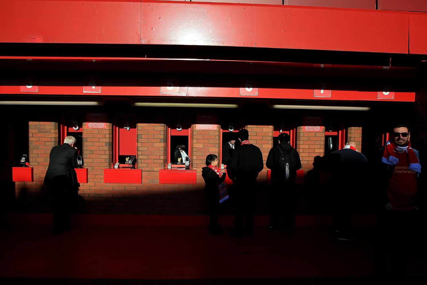 Liverpool fans at Anfield ticket office