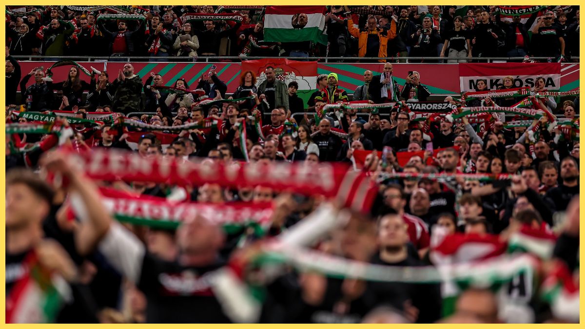 Hungary fans before the game with Armenia