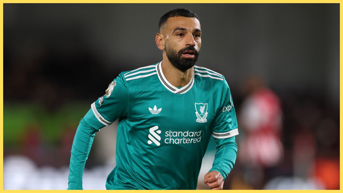 Mo Salah in action against Brentford