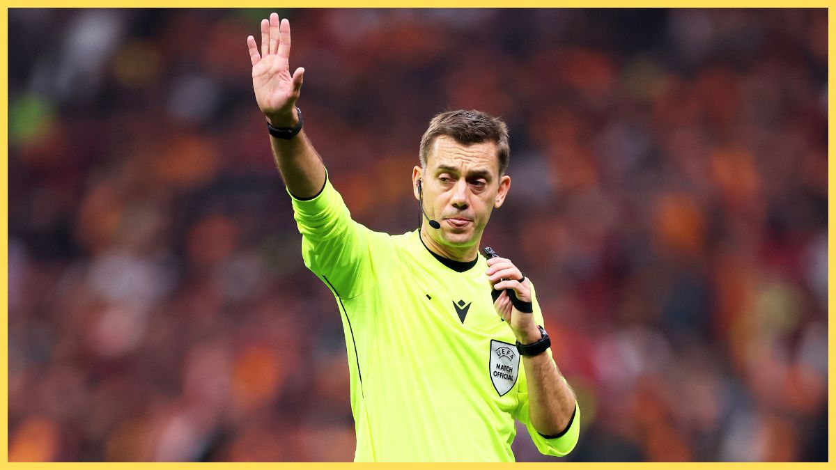 Match referee Clement Turpin oversees Galatasaray vs Liverpool