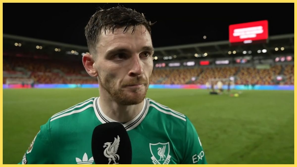 Andy Robertson speaks after losing to Brentford
