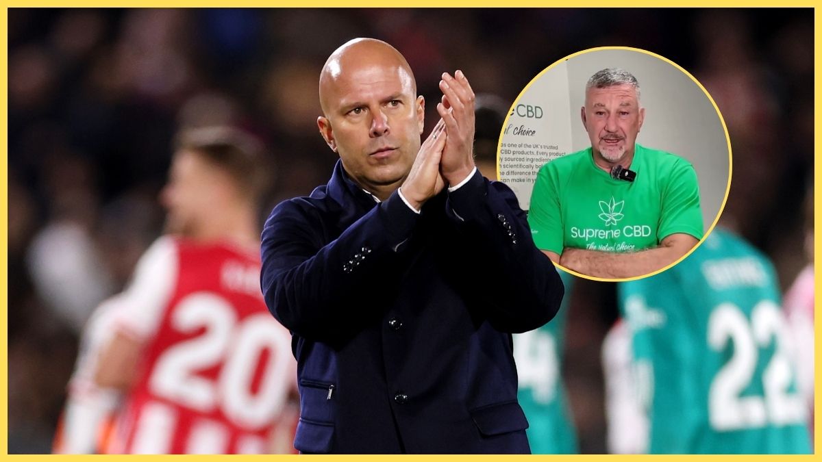 Arne Slot applauds Liverpool fans at full time