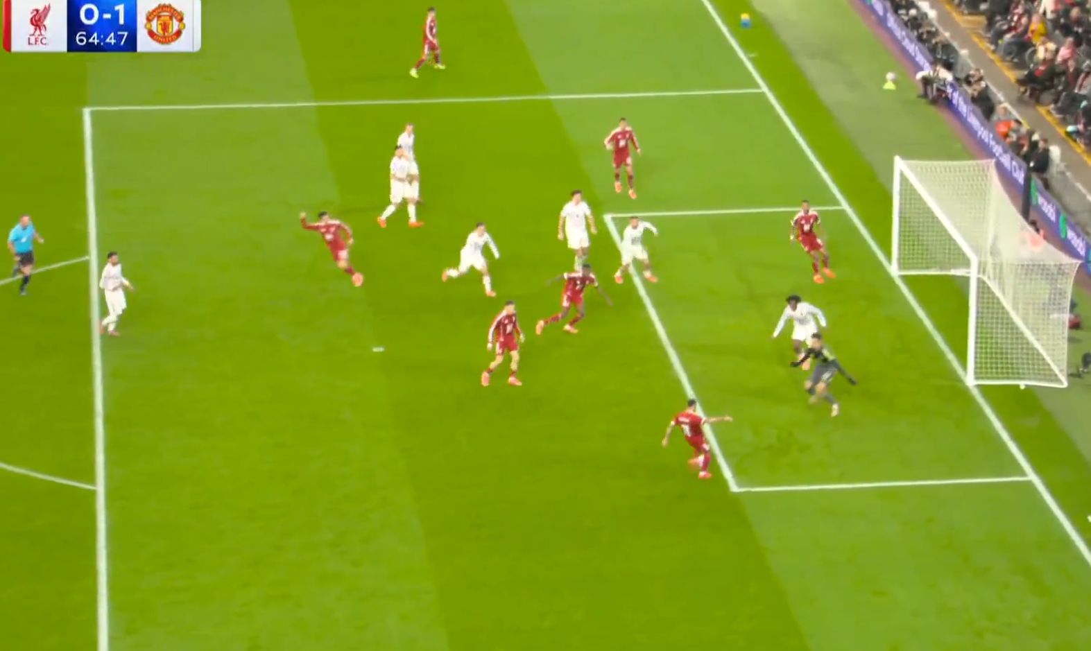 Mo Salah shoots against Senne Lammens.
