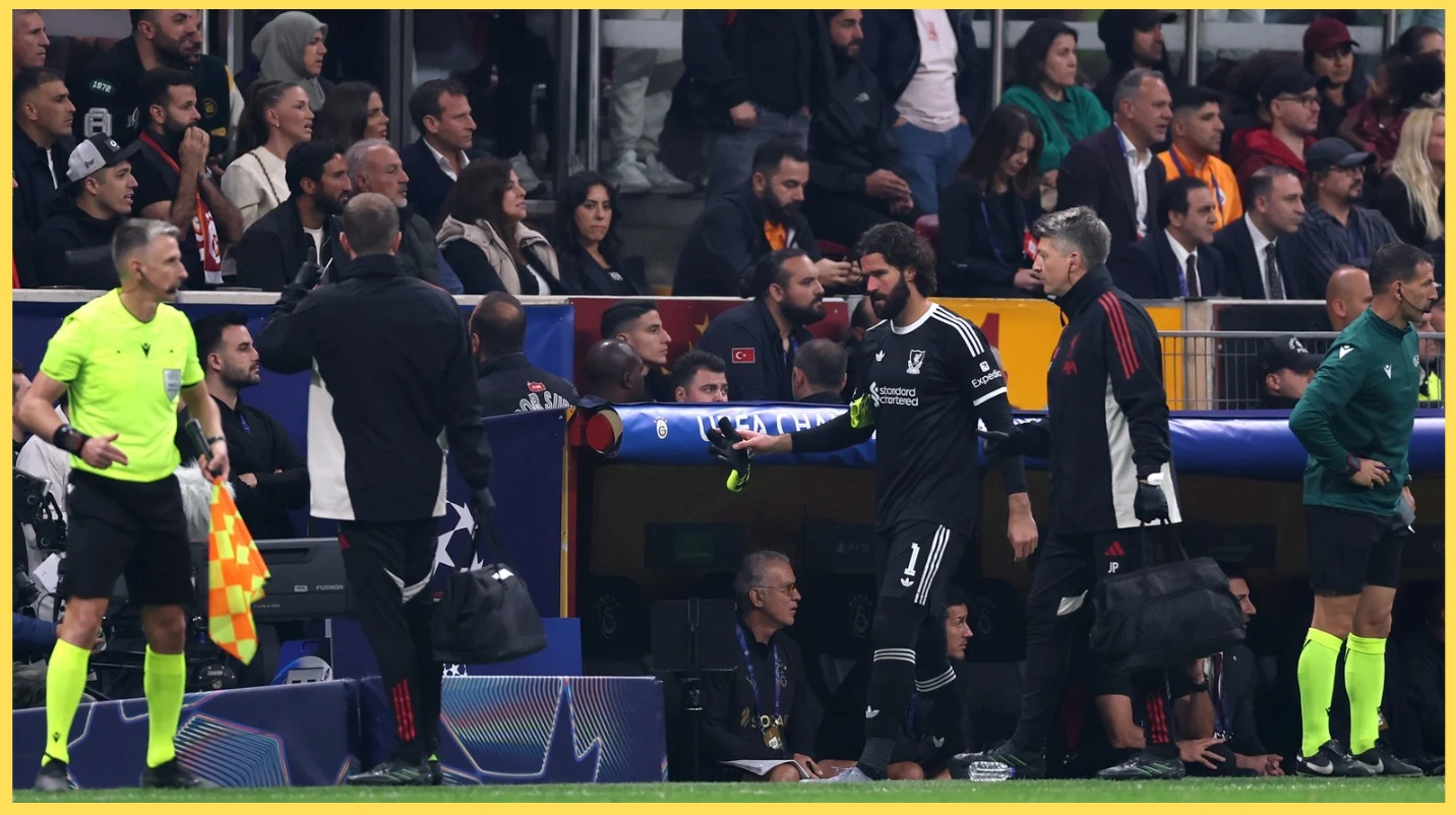 Alisson Becker went off injured in Liverpool's defeat to Galatasaray