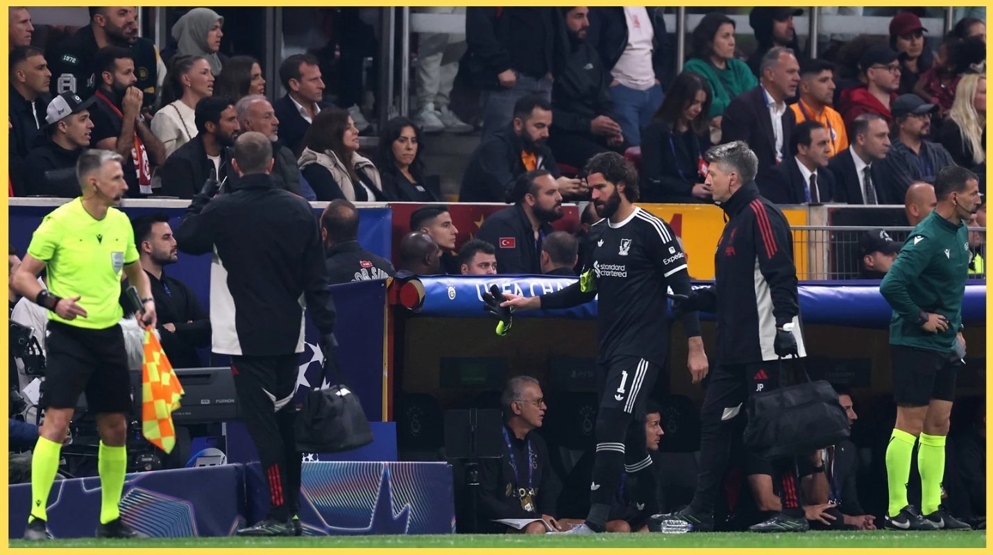 Alisson Becker went off injured in Liverpool's defeat to Galatasaray