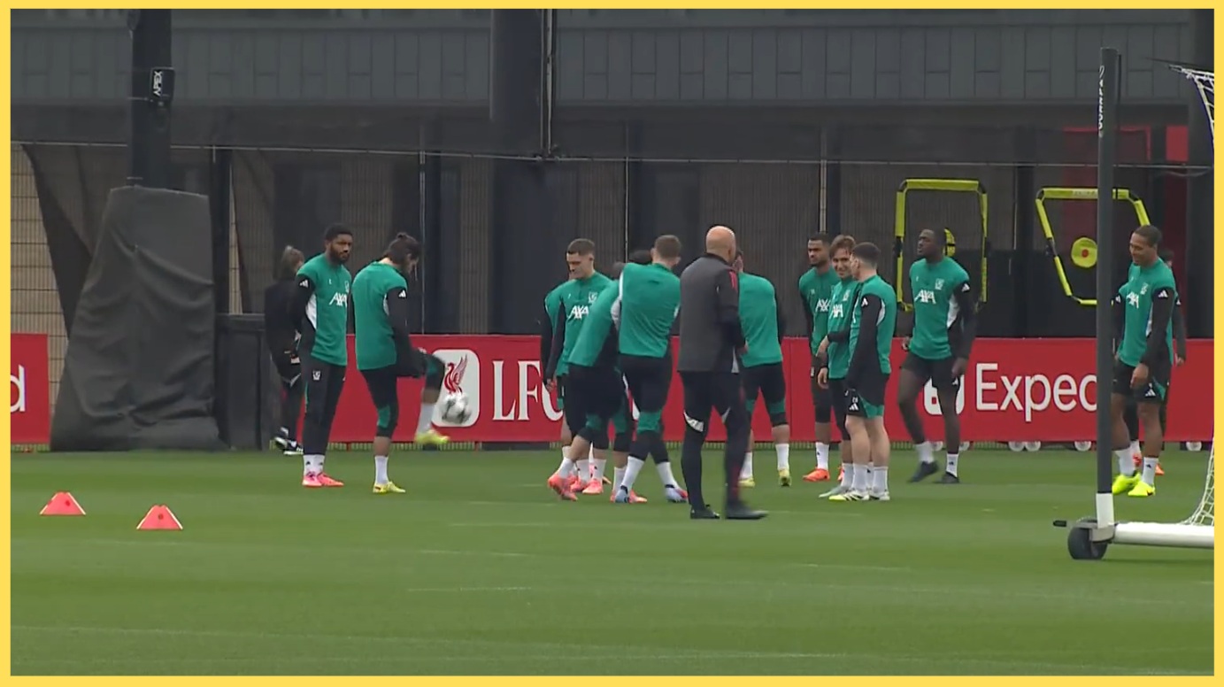 Liverpool's players trained in Kirkby today ahead of the Champions League clash against Eintracht Frankfurt