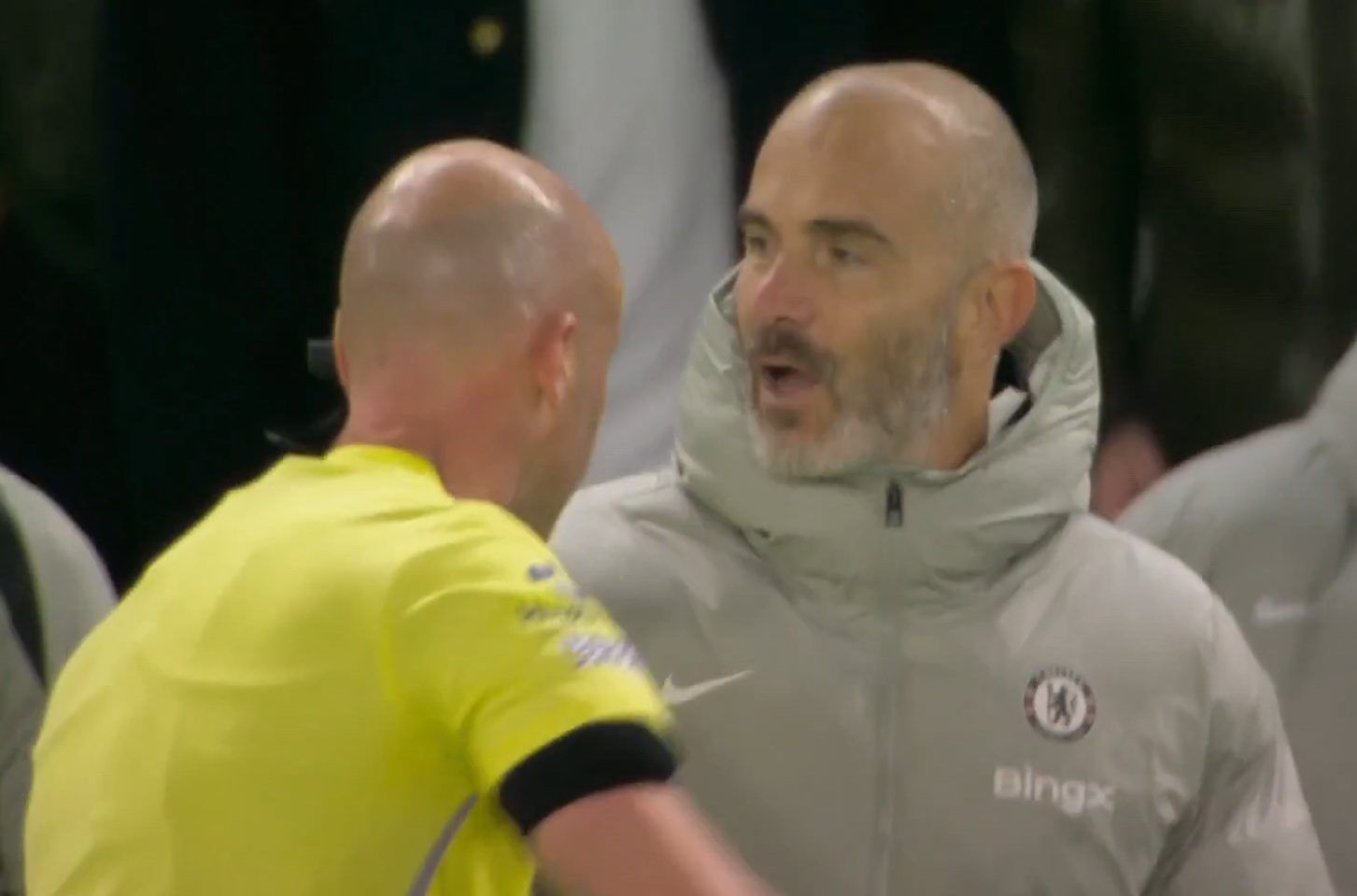 Anthony Taylor showed Enzo Maresca a second yellow card for his celebrations of Estevao's winner against Liverpool