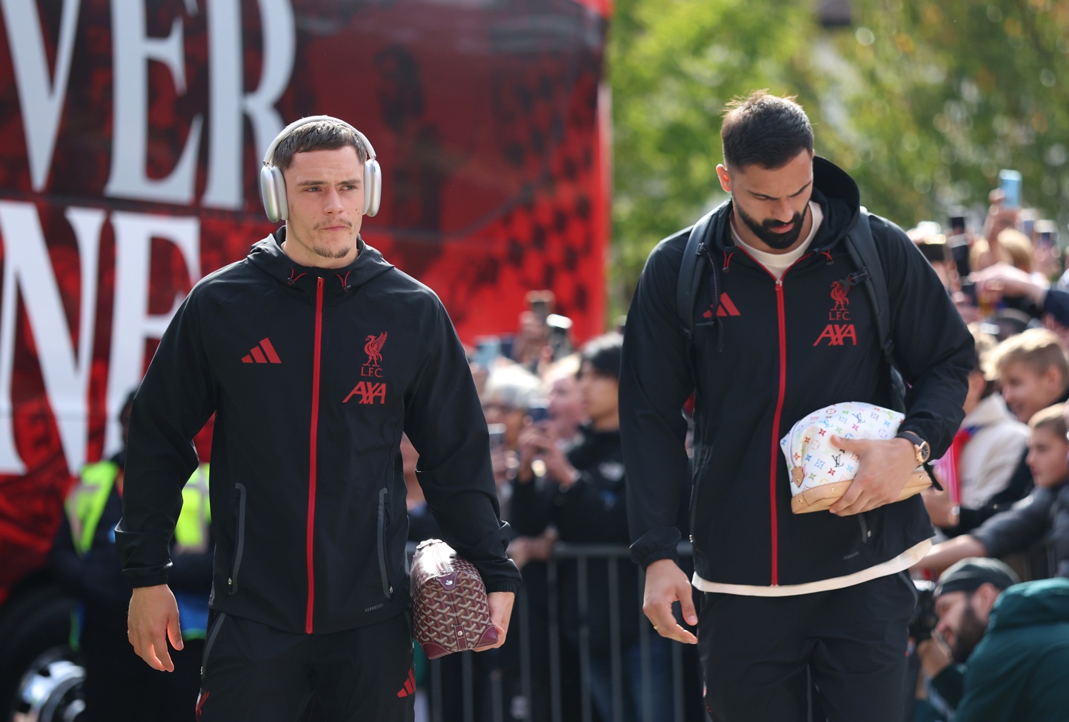Florian Wirtz and Giorgi Mamardashvili arrive at Selhurst Park ahead of Liverpool's clash against Crystal Palace in September