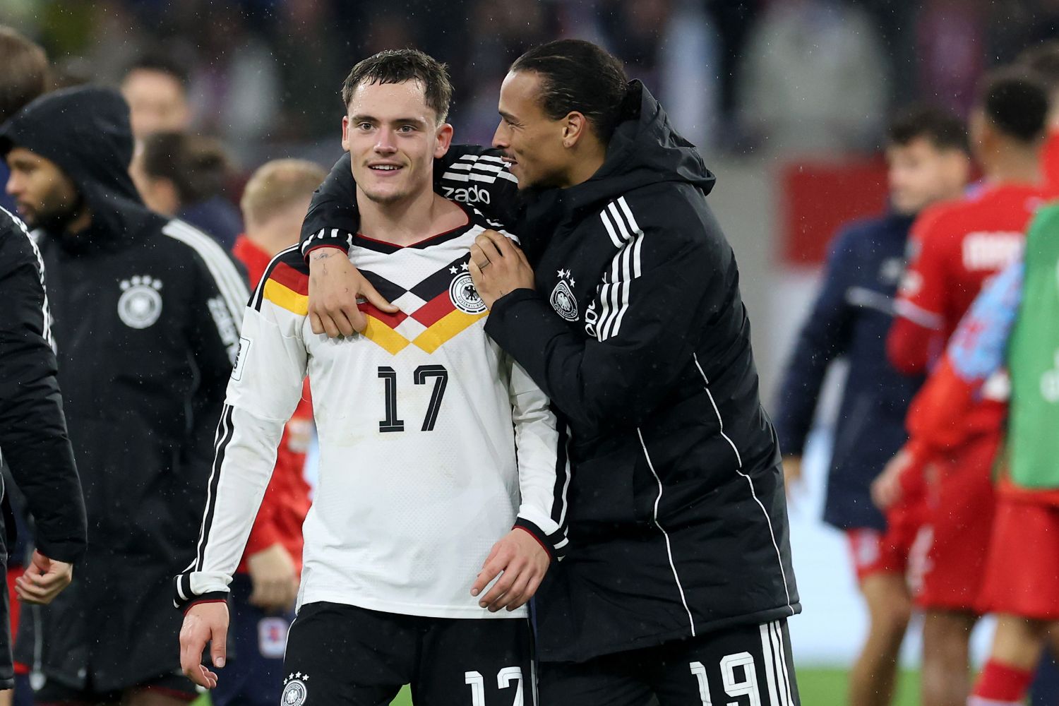 Florian Wirtz and Leroy Sane of Germany celebrate against Luxembourg