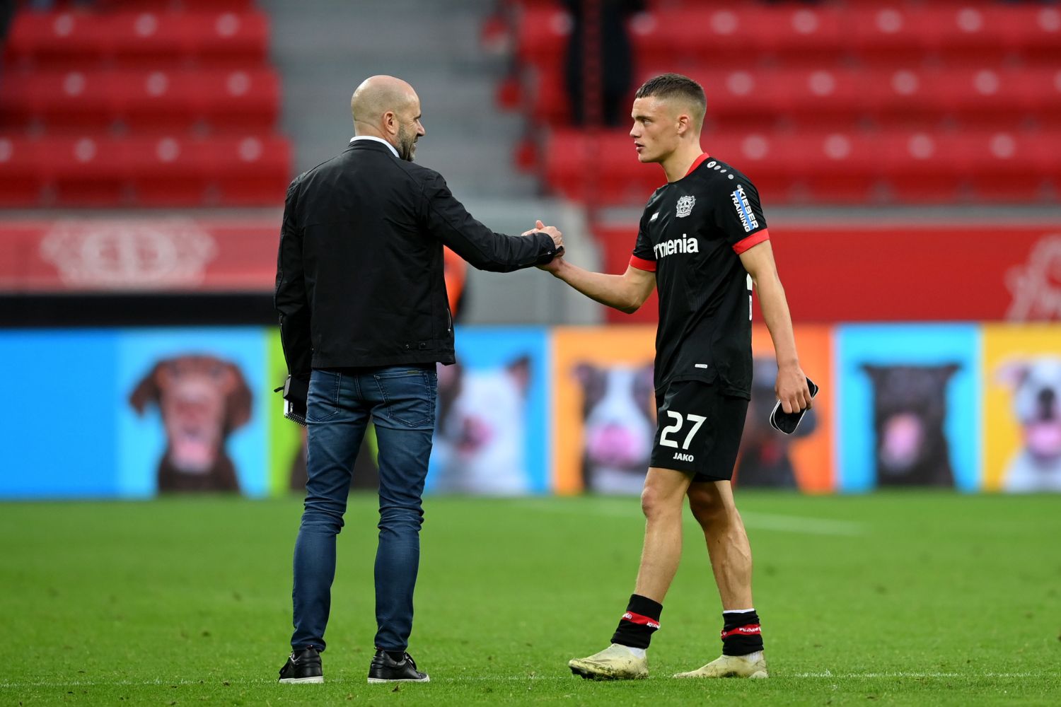 Florian Wirtz and Peter Bosz at Bayer Leverkusen