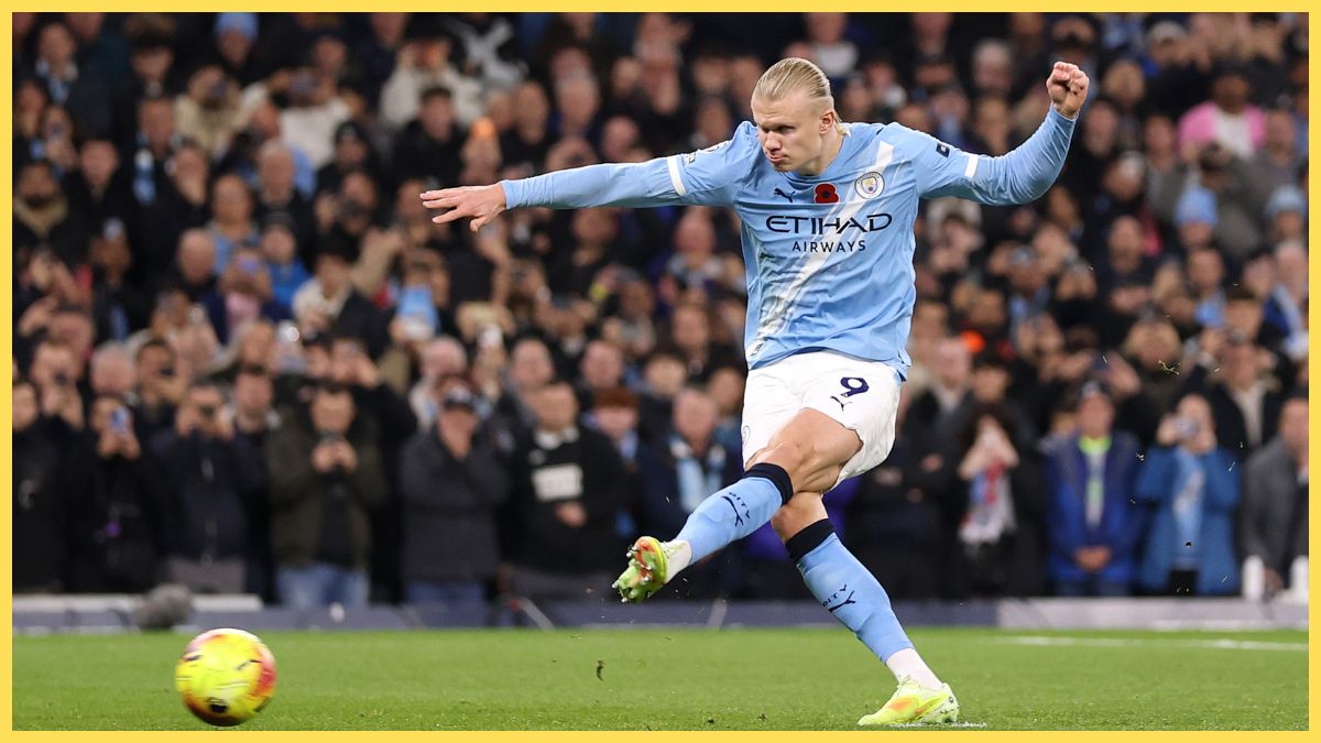 Erling Haaland's penalty against Liverpool