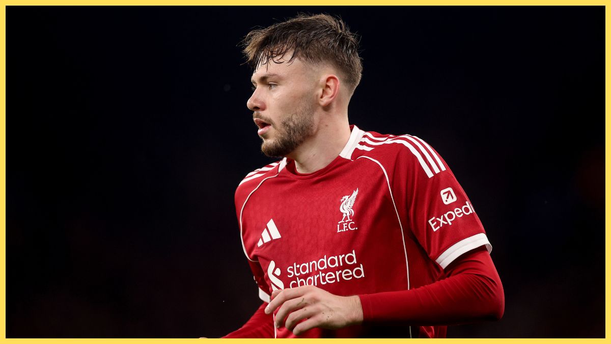 Conor Bradley in action against Real Madrid