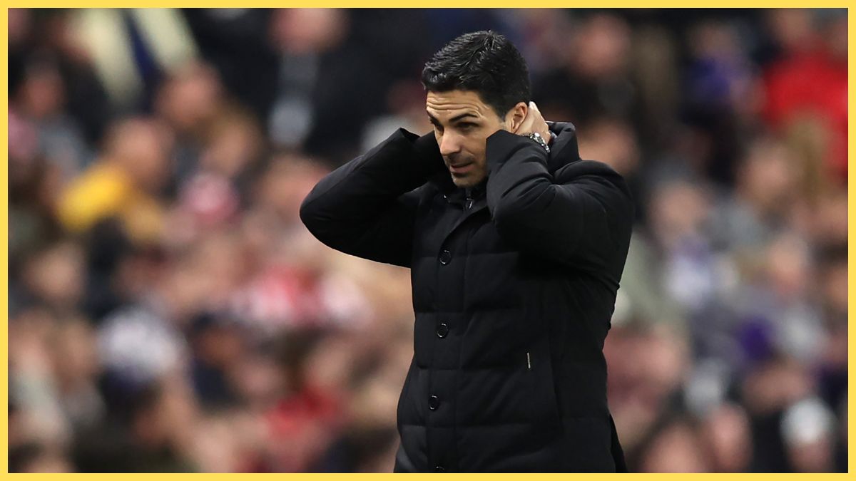 Mikel Arteta reacts as Arsenal boss