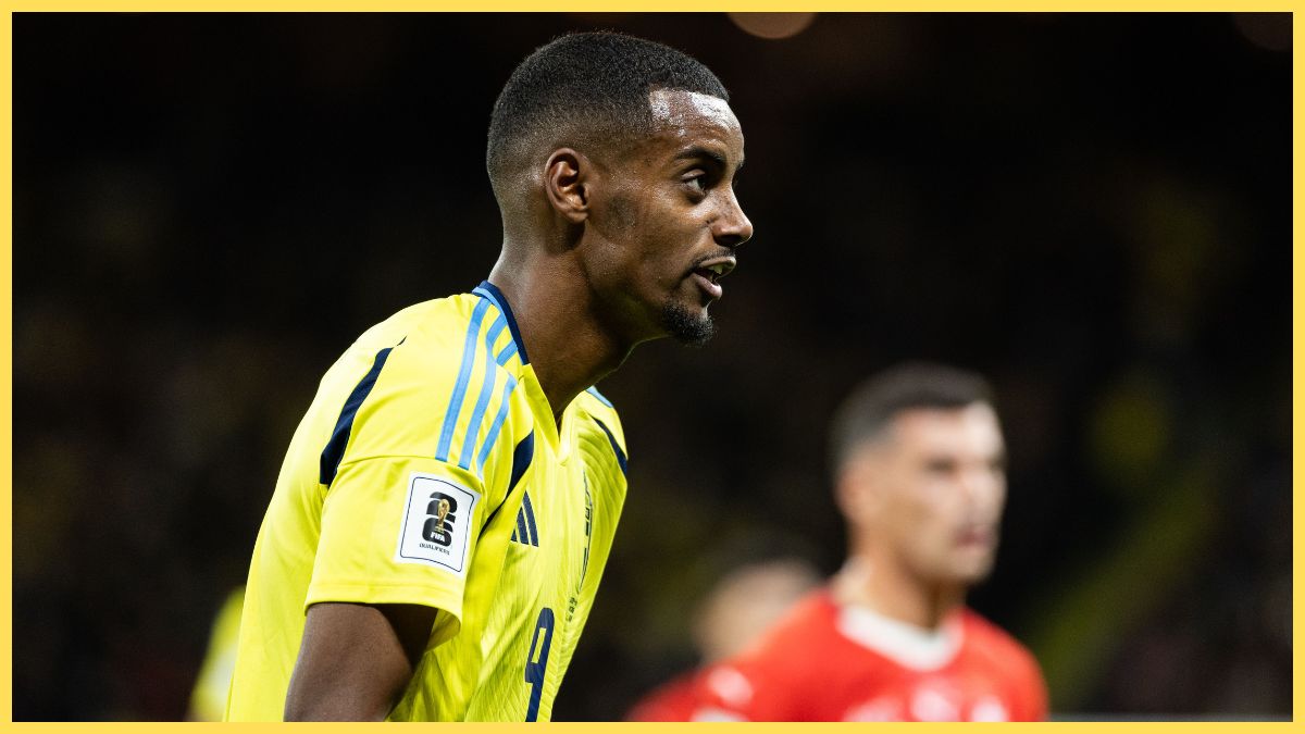 Alexander Isak in action for Sweden