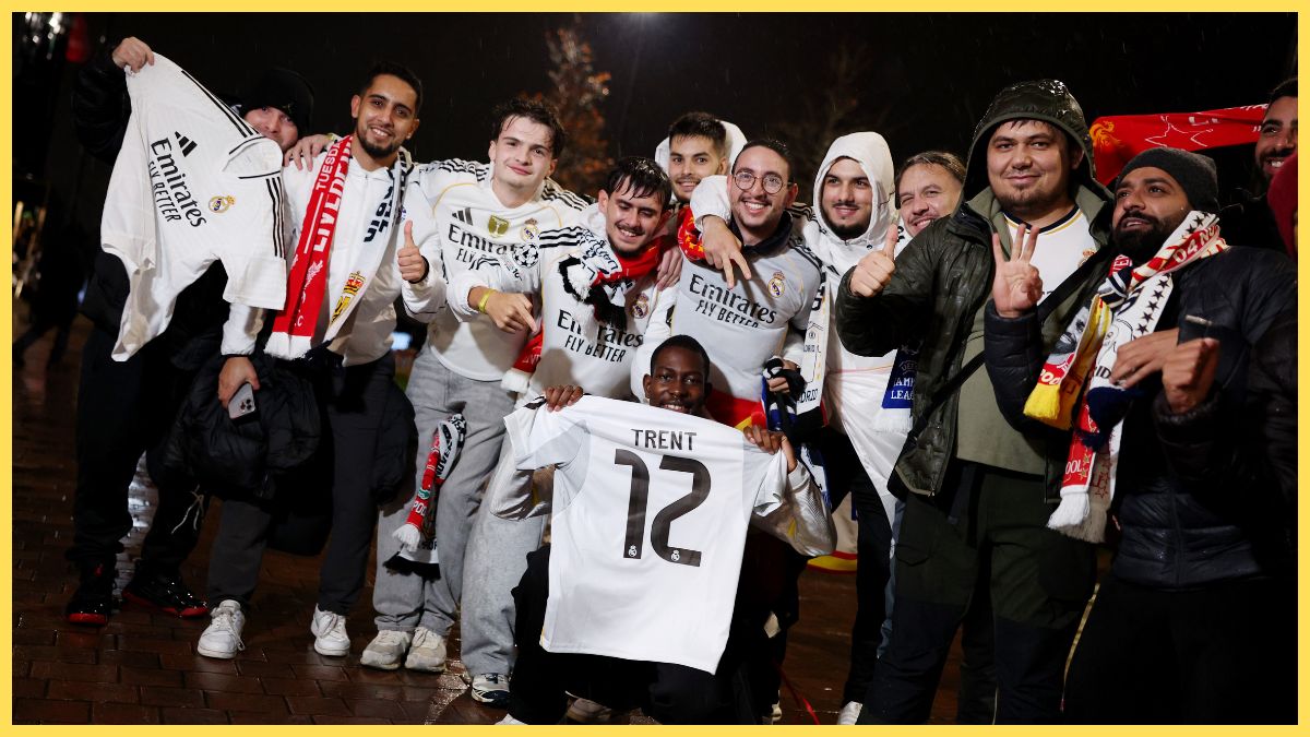 Image of Real Madrid fans outside Anfield