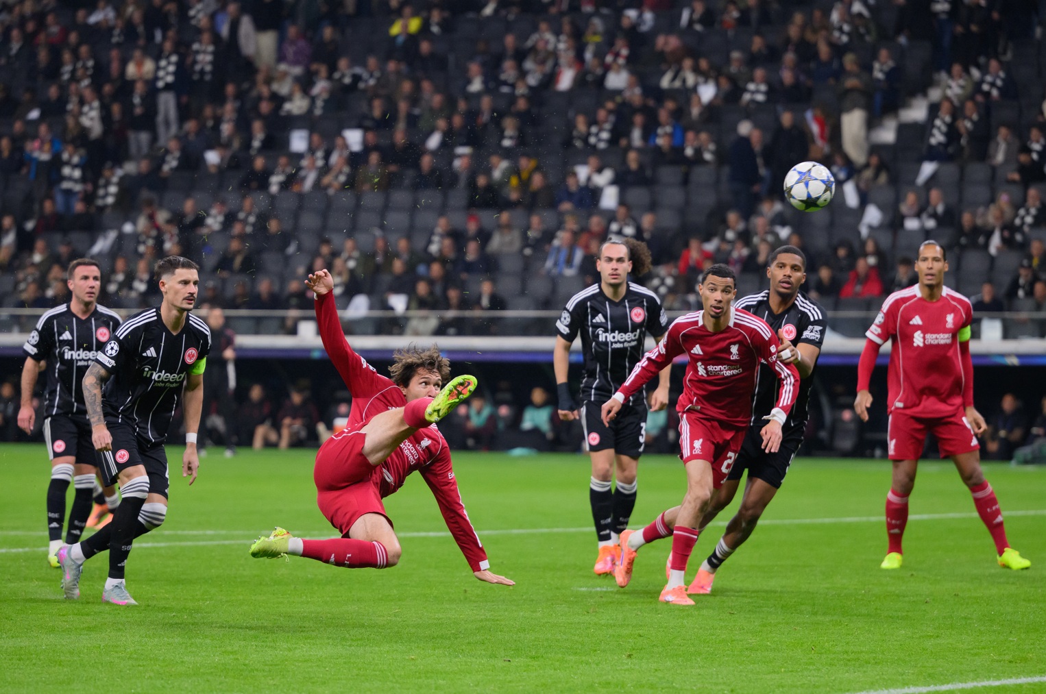 Liverpool's hopes of qualifying directly for the last 16 of the Champions League were boosted by a 5-1 drubbing of Eintracht Frankfurt