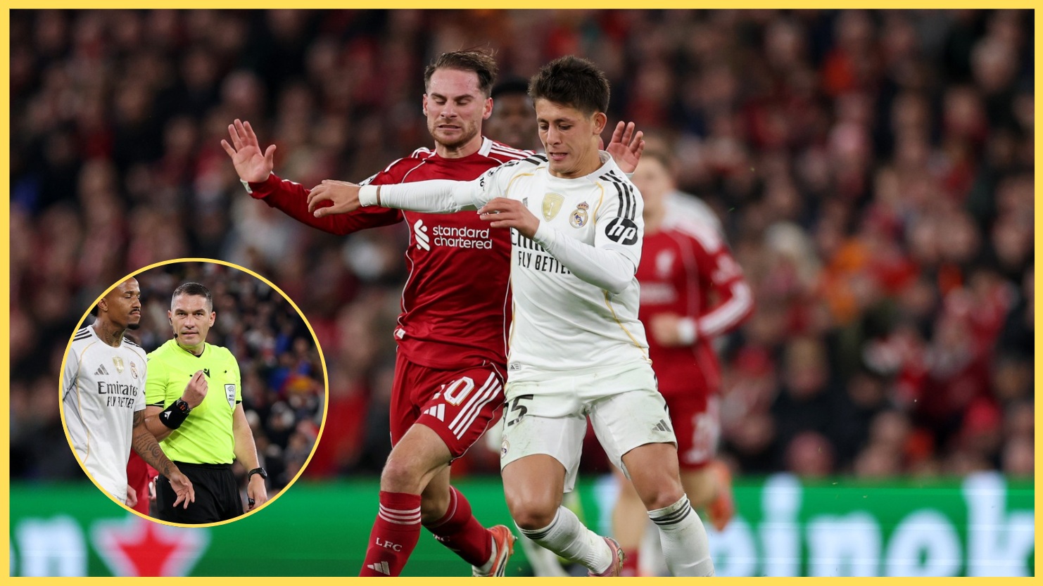 Alexis Mac Allister was raging at Istvan Kovacs during the first half at Anfield