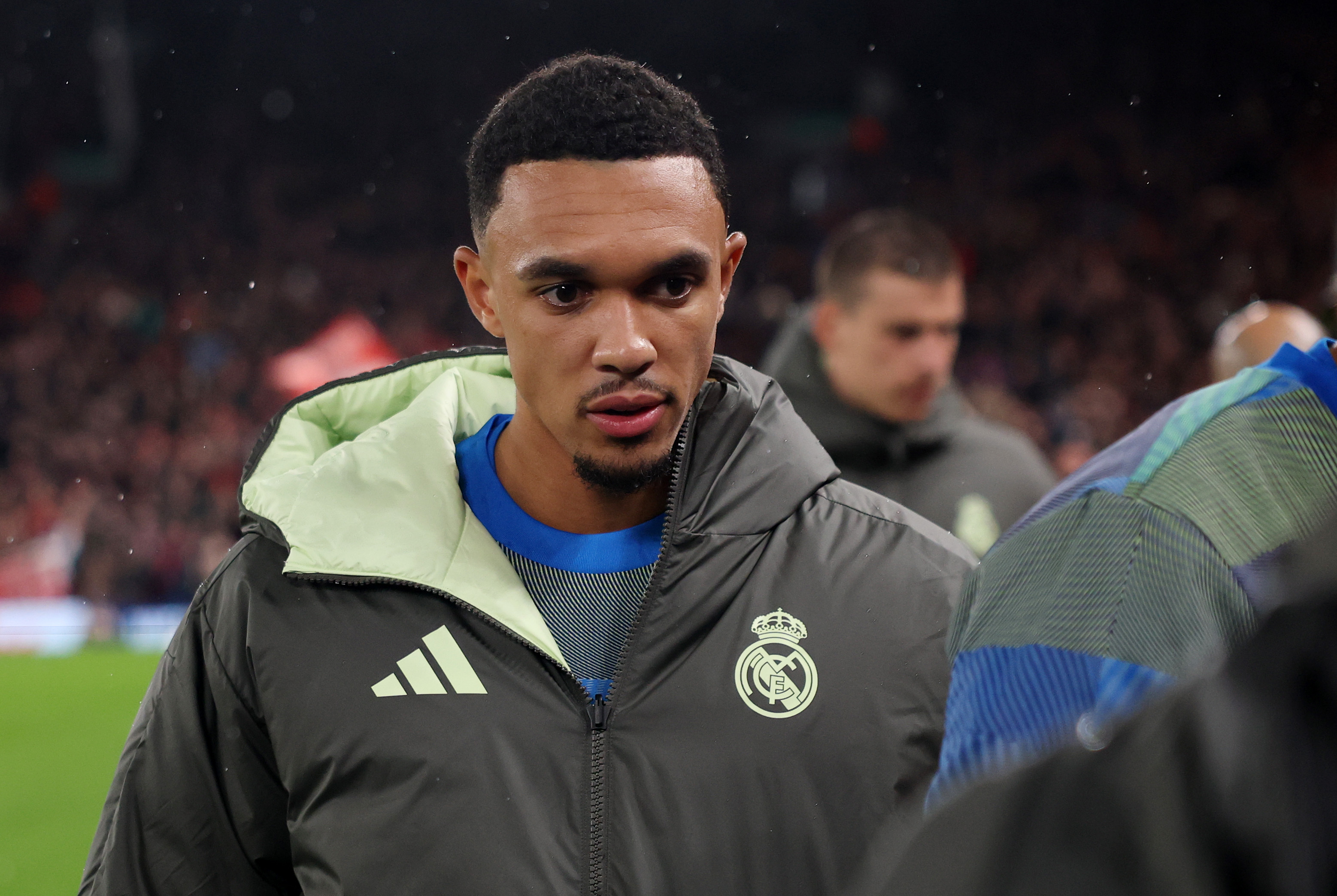 Trent Alexander-Arnold looks on at Anfield.