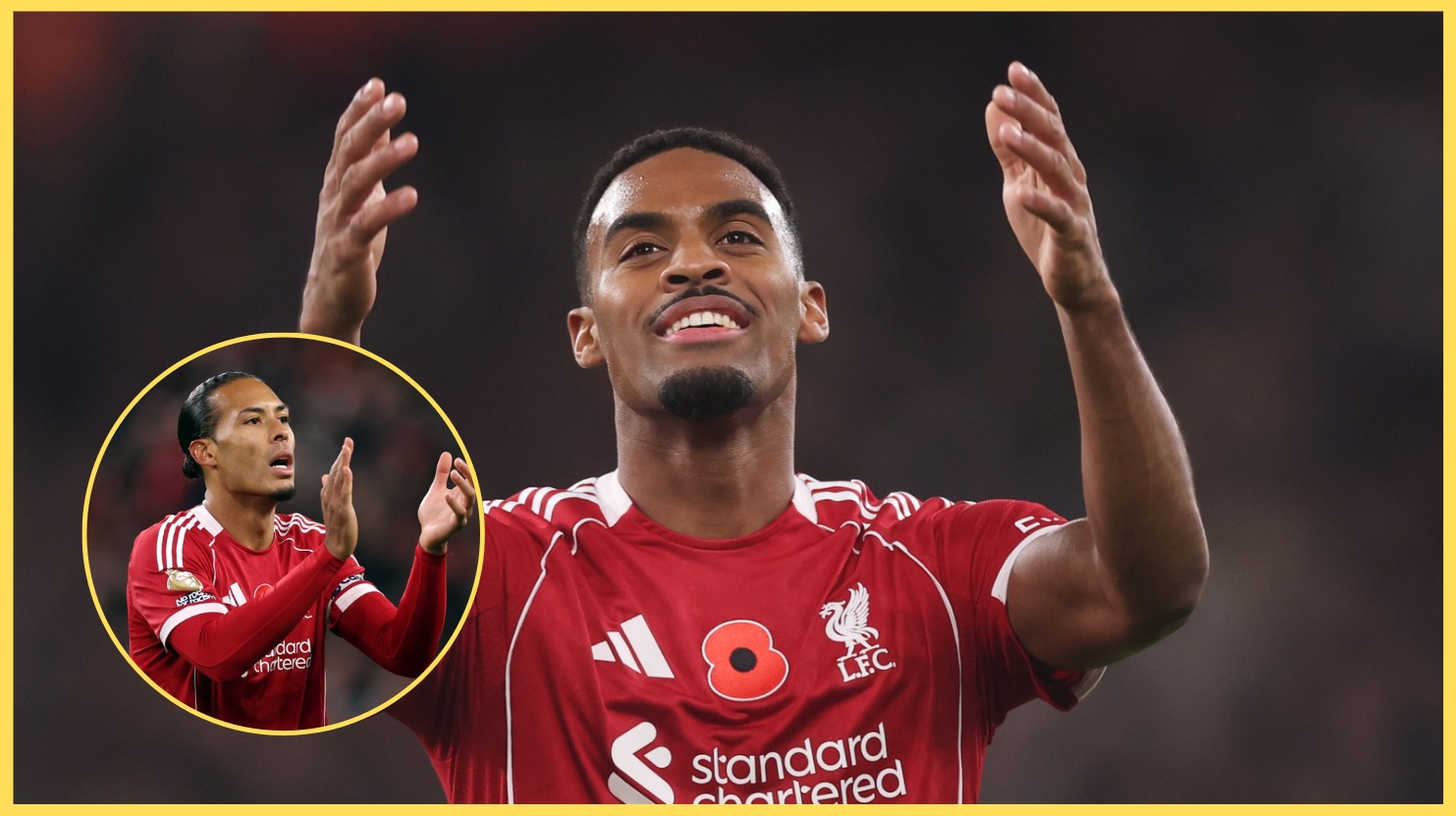 Virgil van Dijk was seen high-fiving Ryan Gravenberch after Liverpool's win over Aston Villa