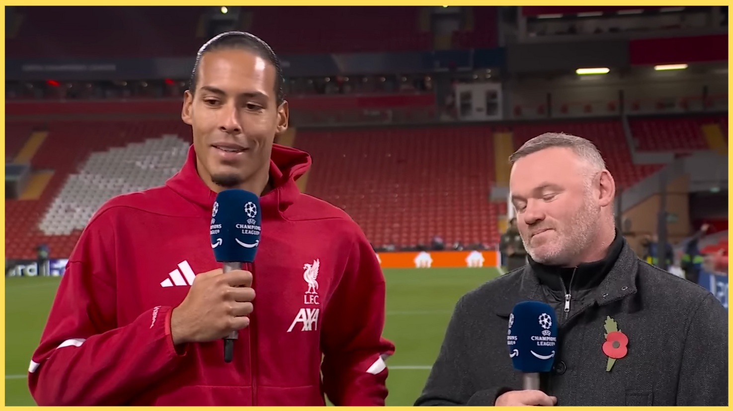 Virgil van Dijk and Wayne Rooney had a few words with each other after Liverpool's win over Real Madrid
