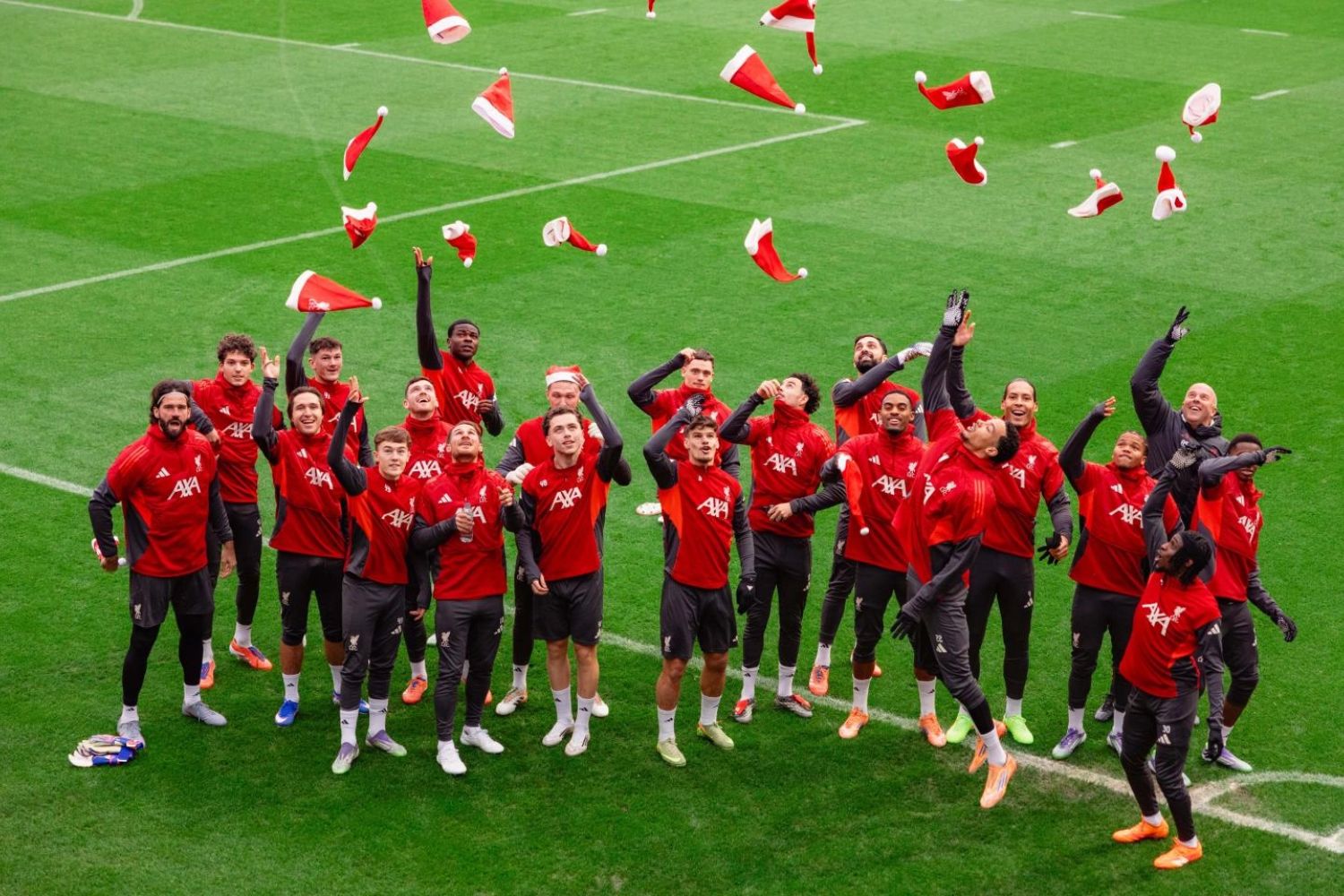 Liverpool squad celebrate Christmas