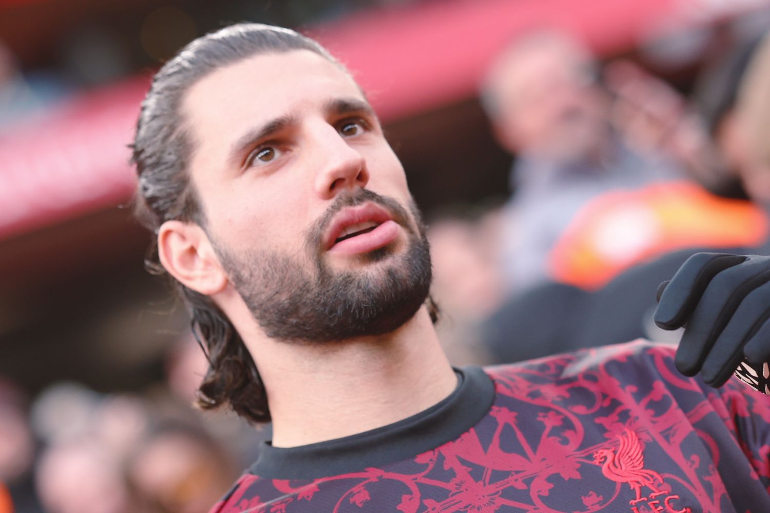 Dominik Szoboszlai warms up before facing Brighton