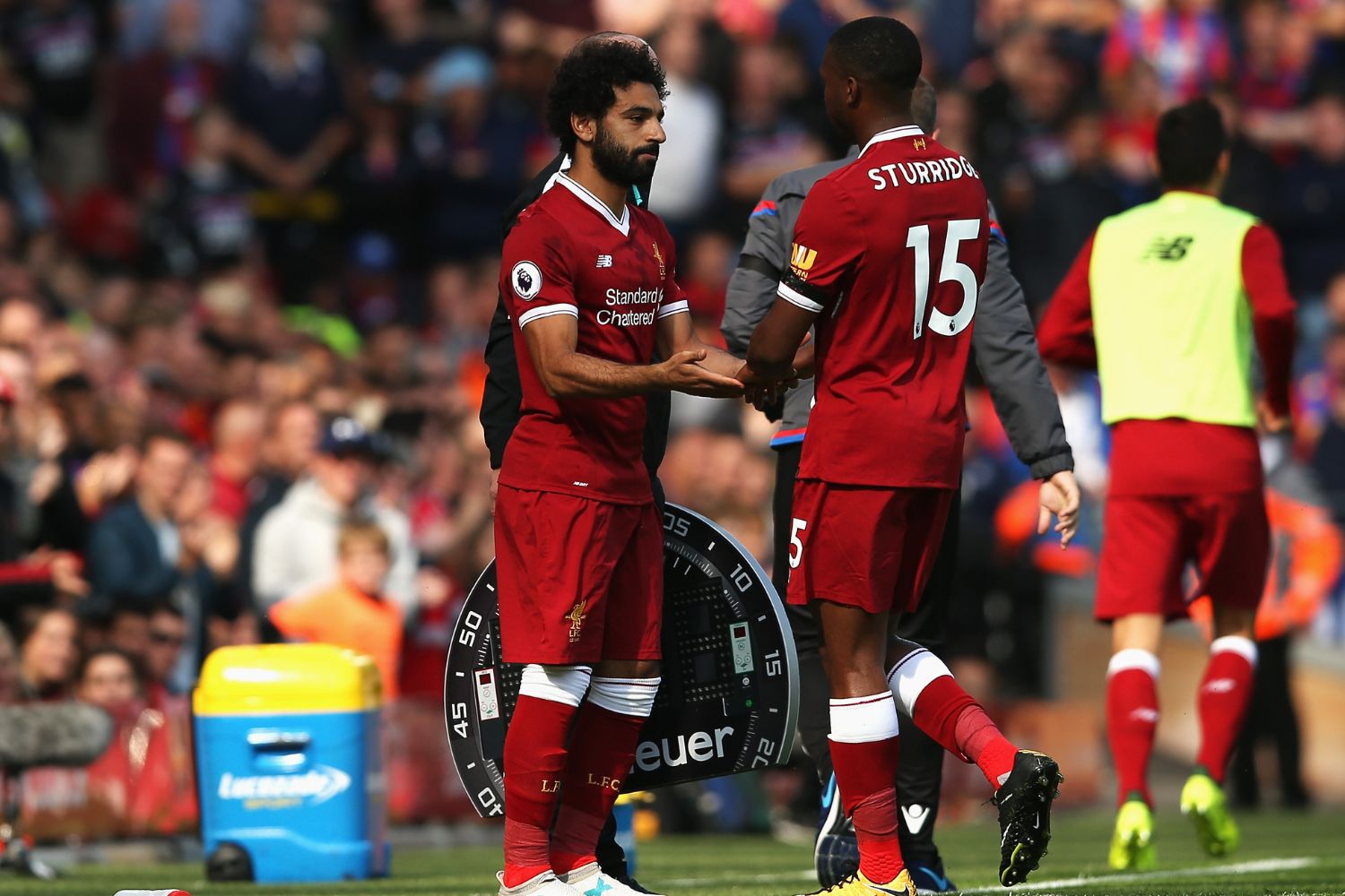 Mo Salah comes on for Daniel Sturridge in 2017