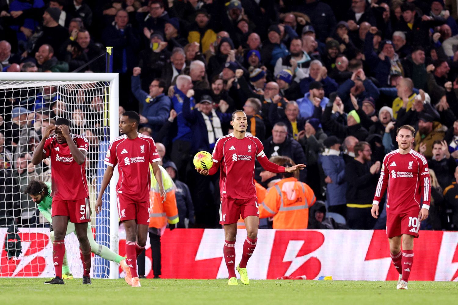 Virgil van Dijk after Leeds score late equaliser