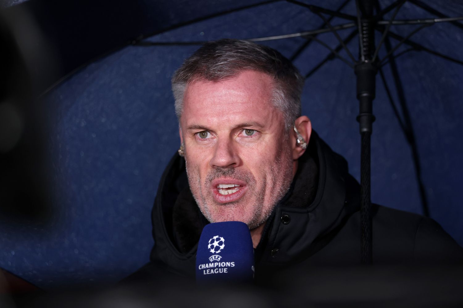 Jamie Carragher at Anfield during punditry duties