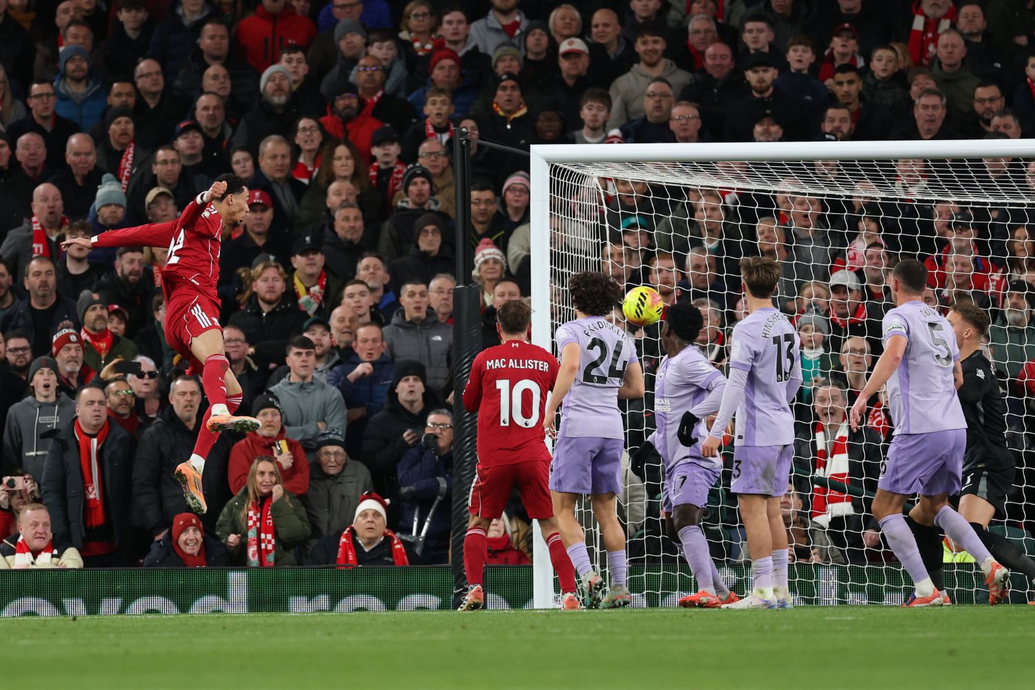 Hugo Ekitike scores against Brighton