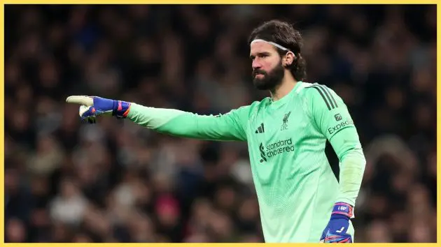 Alisson Becker against Tottenham