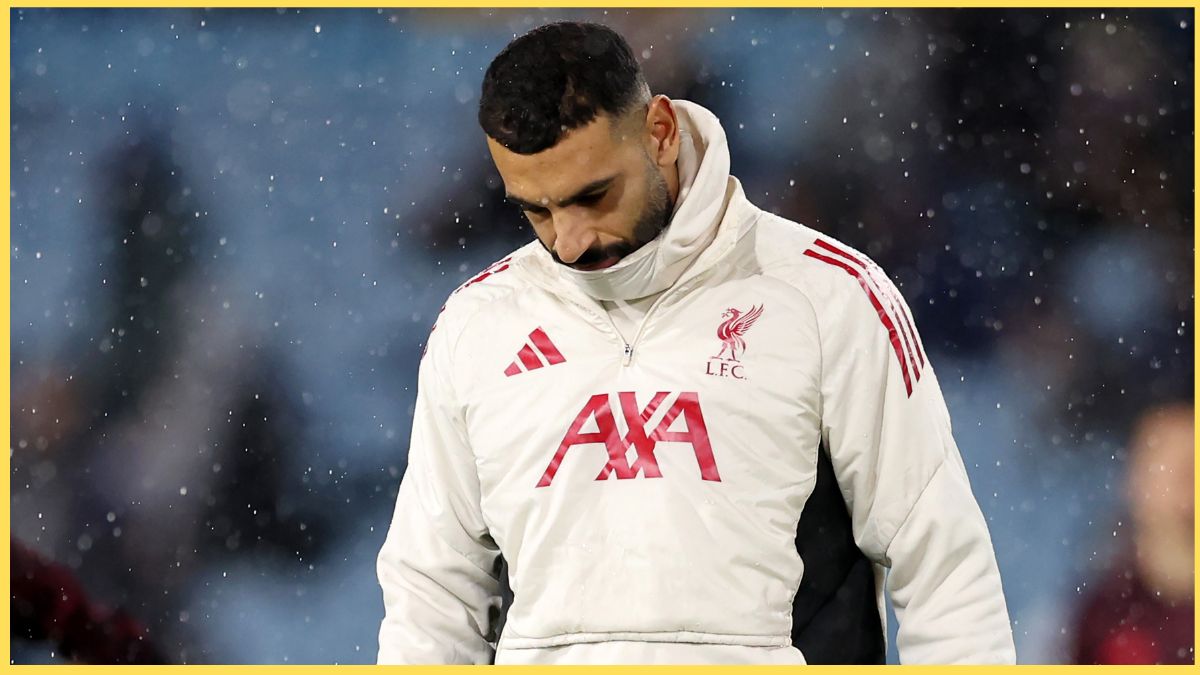 Mo Salah on the pitch at Elland Road