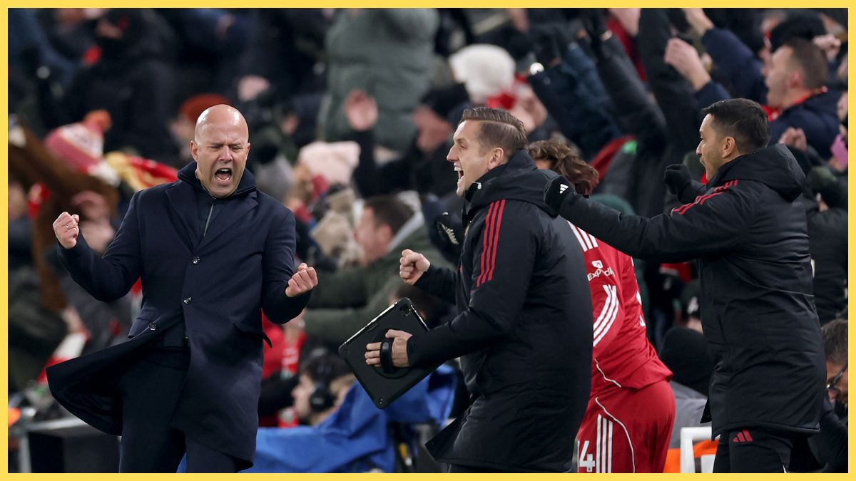 Arne Slot celebrates as Liverpool manager