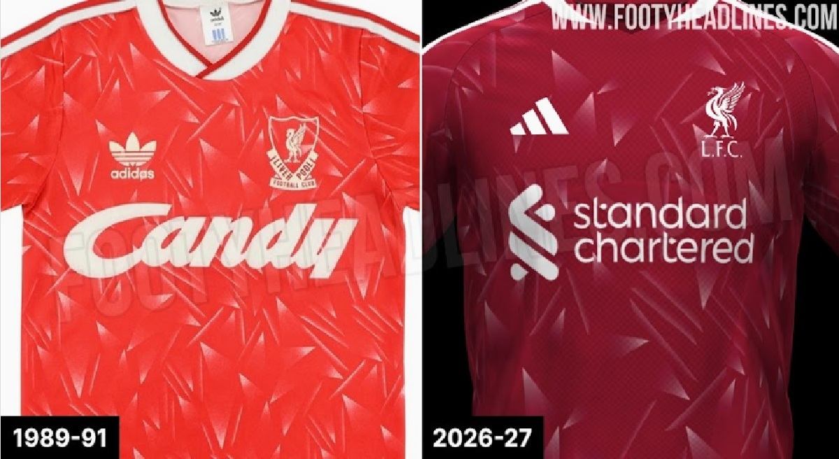 Liverpool's leaked 2026/27 home kit features a similar 'speckled diamond' design to the shirt worn between 1989 and 1991