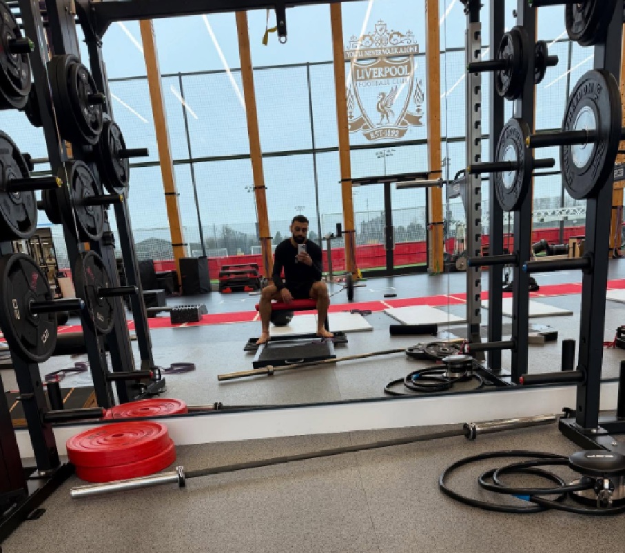 Mo Salah posted an image of himself training alone on the morning that Liverpool took on Inter Milan