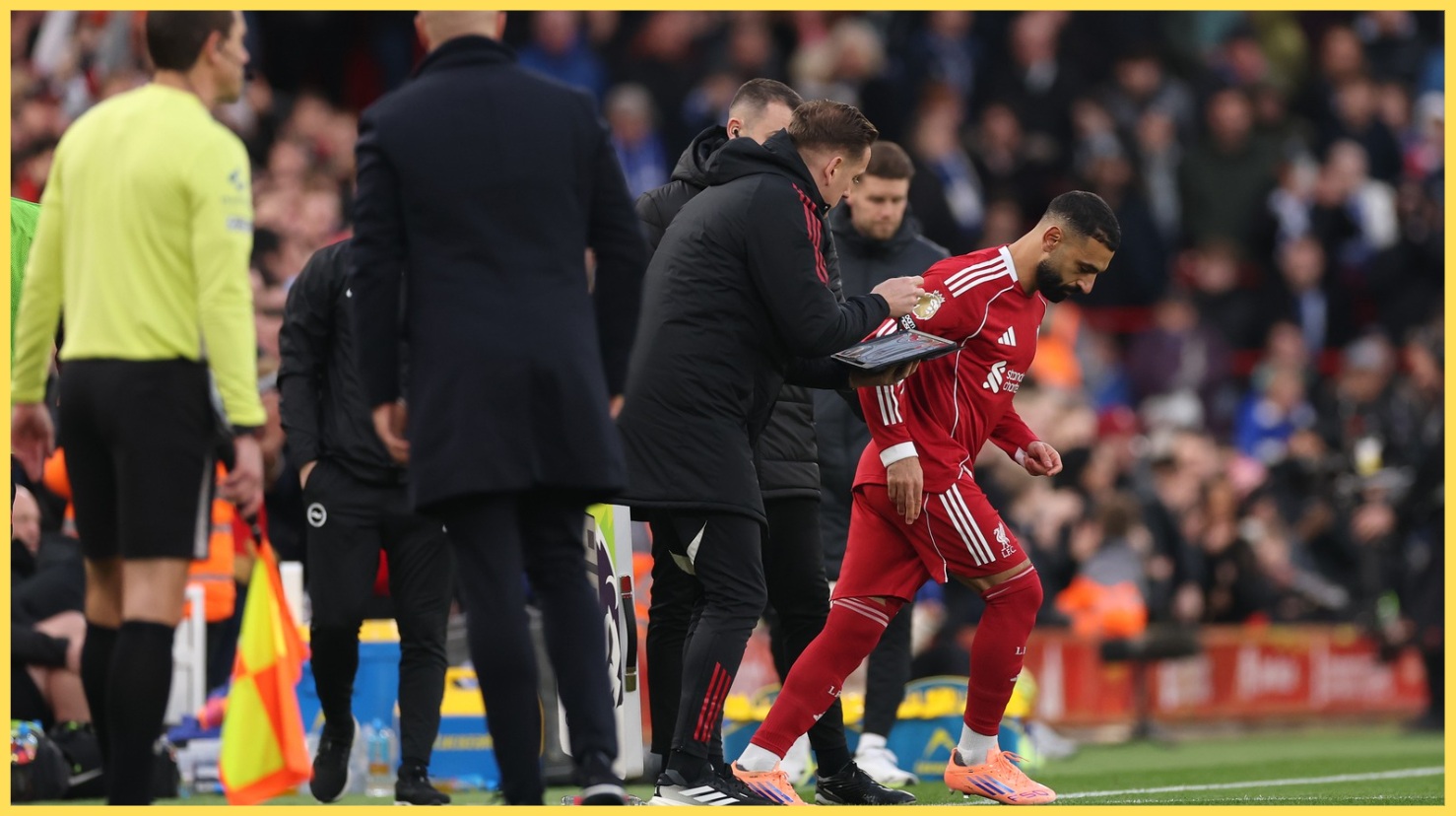 Mo Salah came on as a first-half substitute for Joe Gomez against Brighton