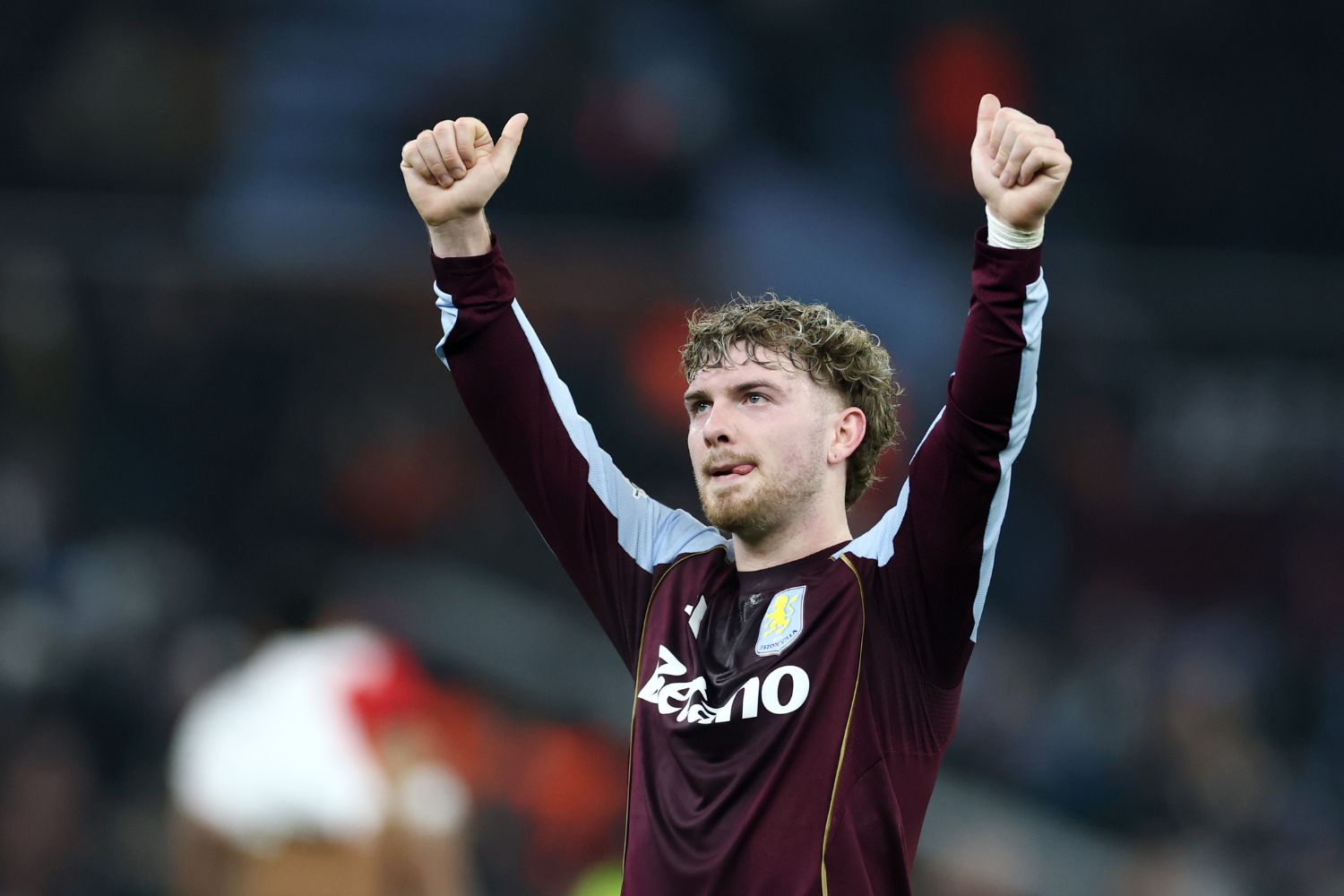 Harvey Elliott greets Aston Villa fans