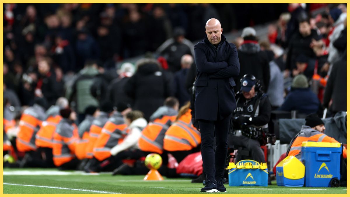 Arne Slot reacts against Burnley