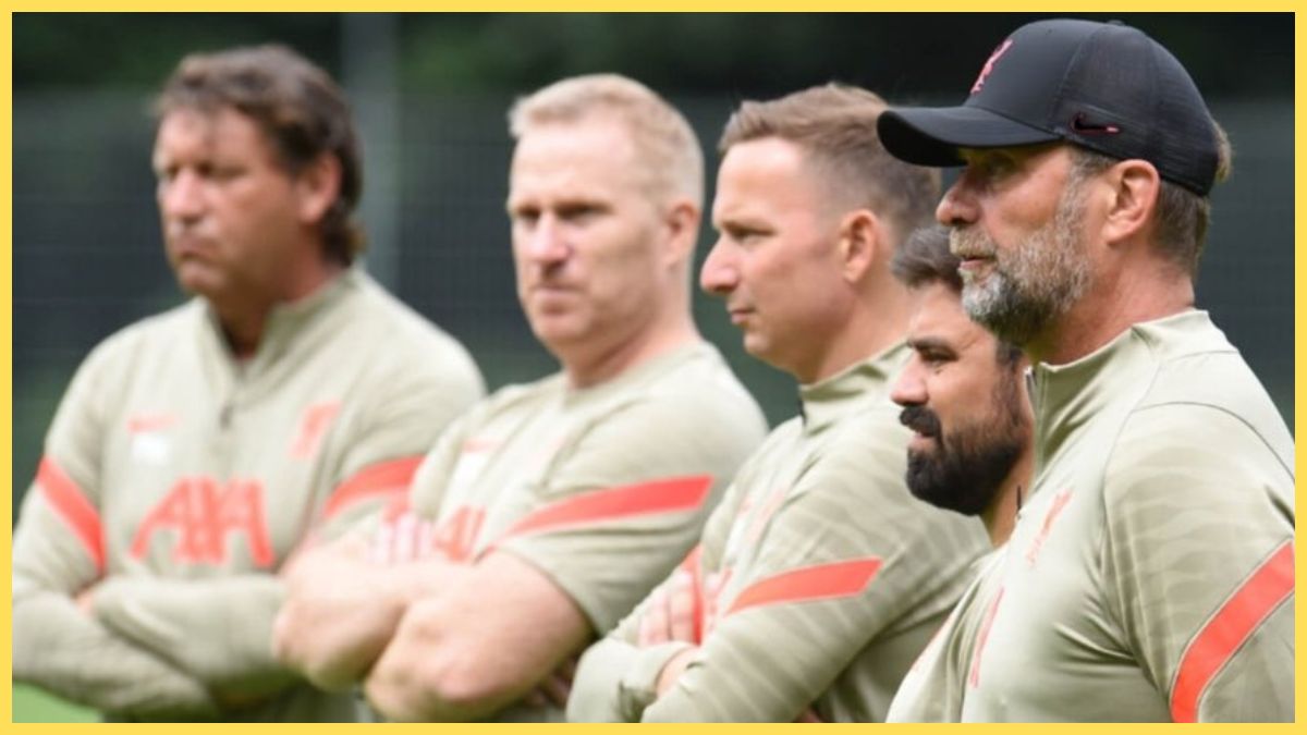 Thomas Gronnemark working with Jurgen Klopp at Liverpool