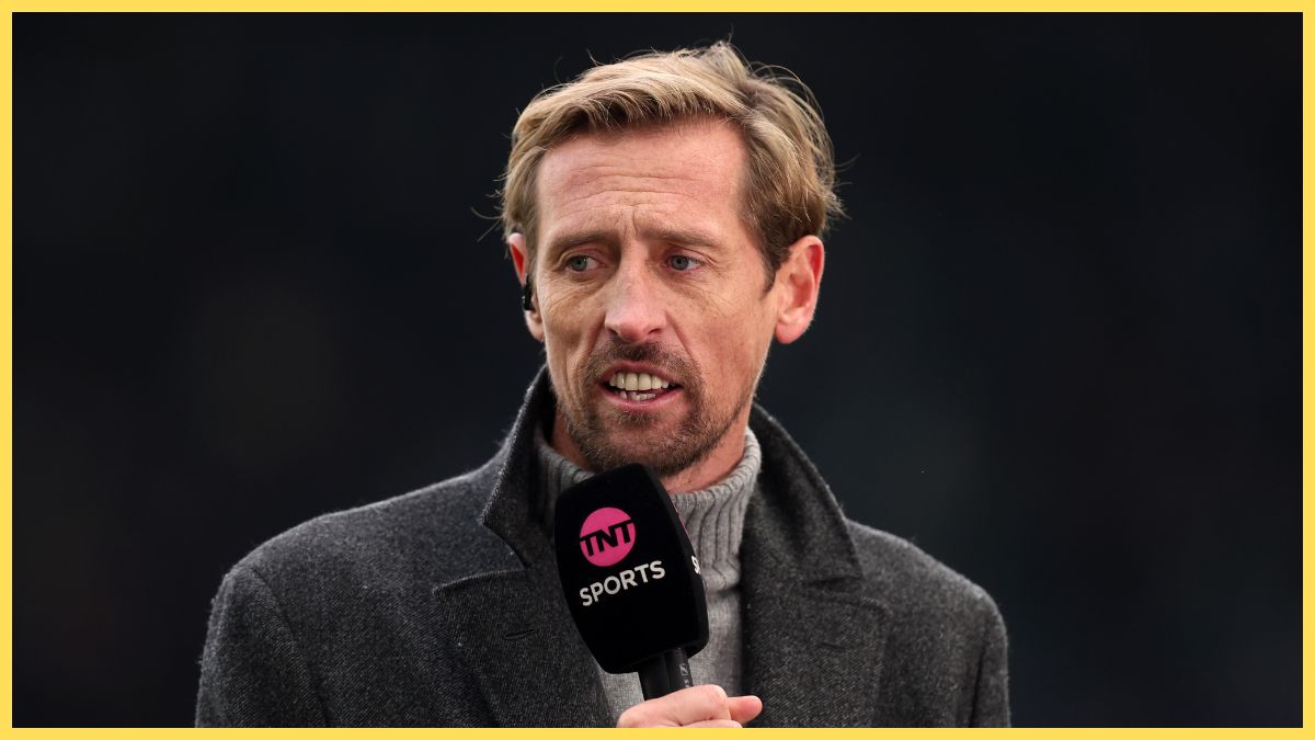 Peter Crouch pitchside on punditry duty