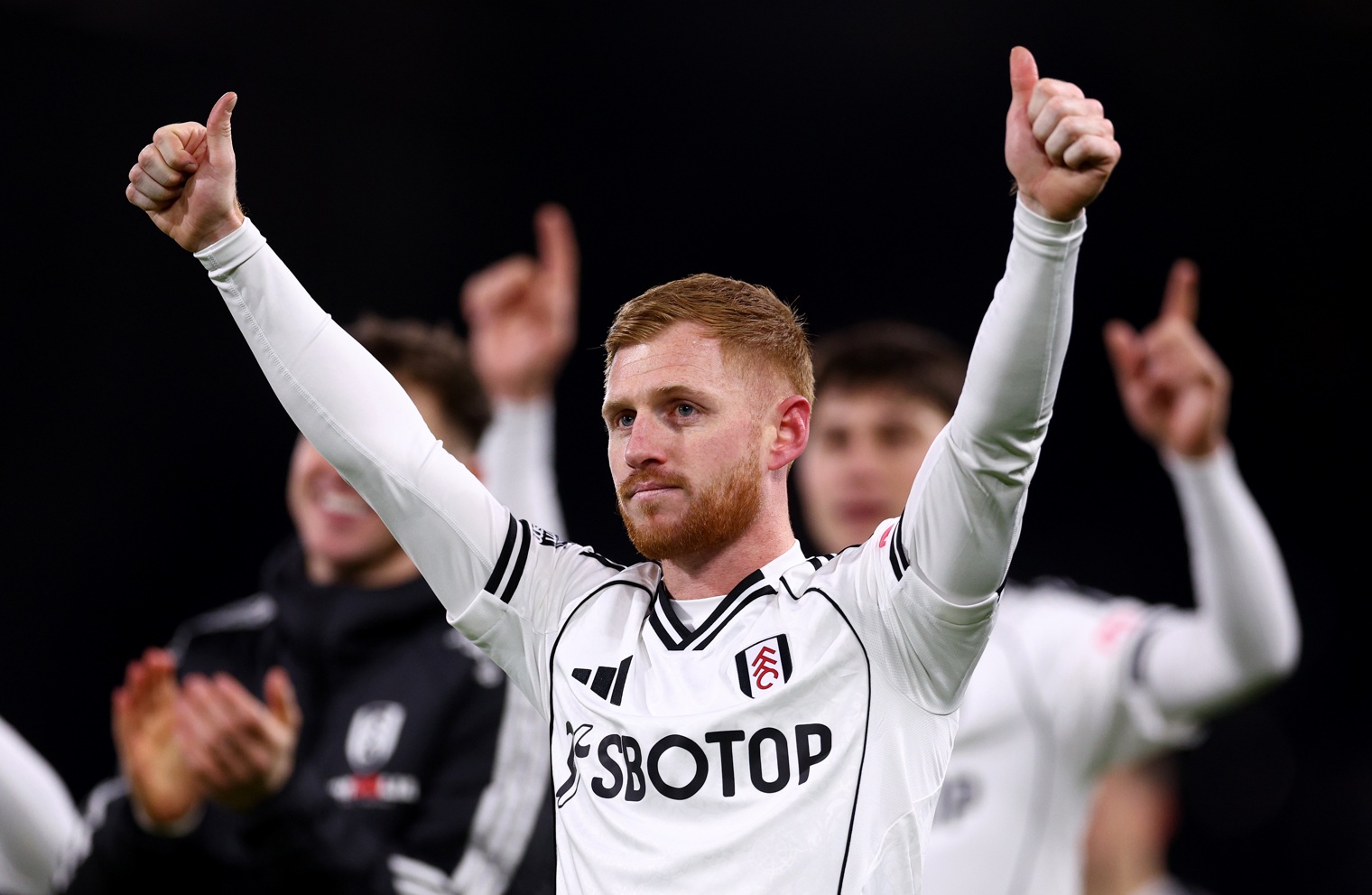 Harrison Reed celebrates after his last-gasp equaliser salvaged a point for Fulham against Liverpool