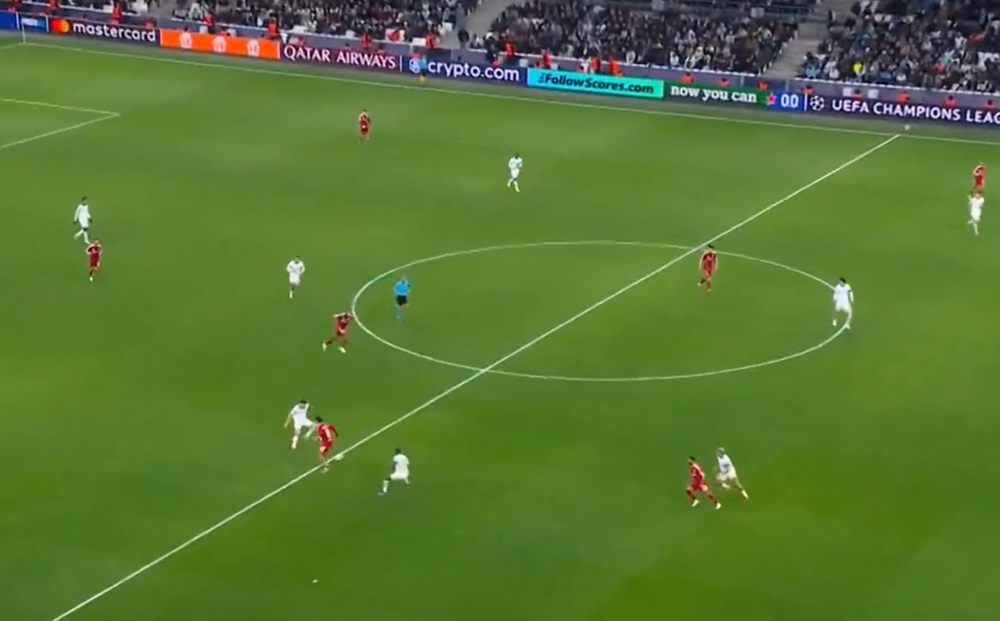 Dominik Szoboszlai flicks the ball onto Ryan Gravenberch in the lead-up to Cody Gakpo's goal against Marseille