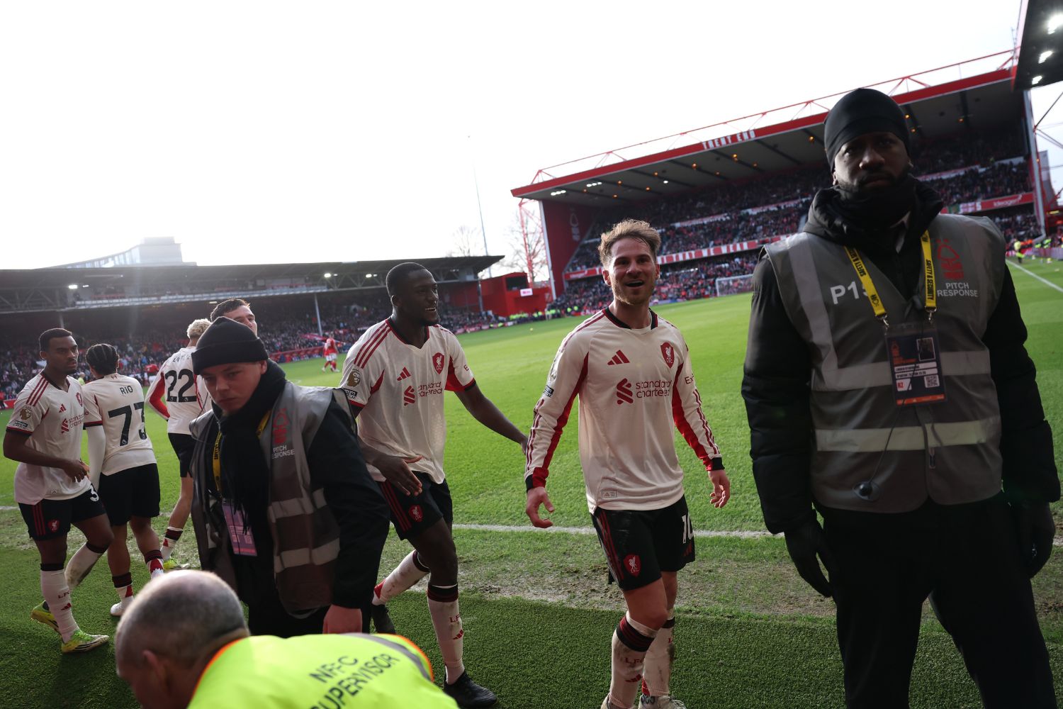 Liverpool celebrate beating Nottingham Forest