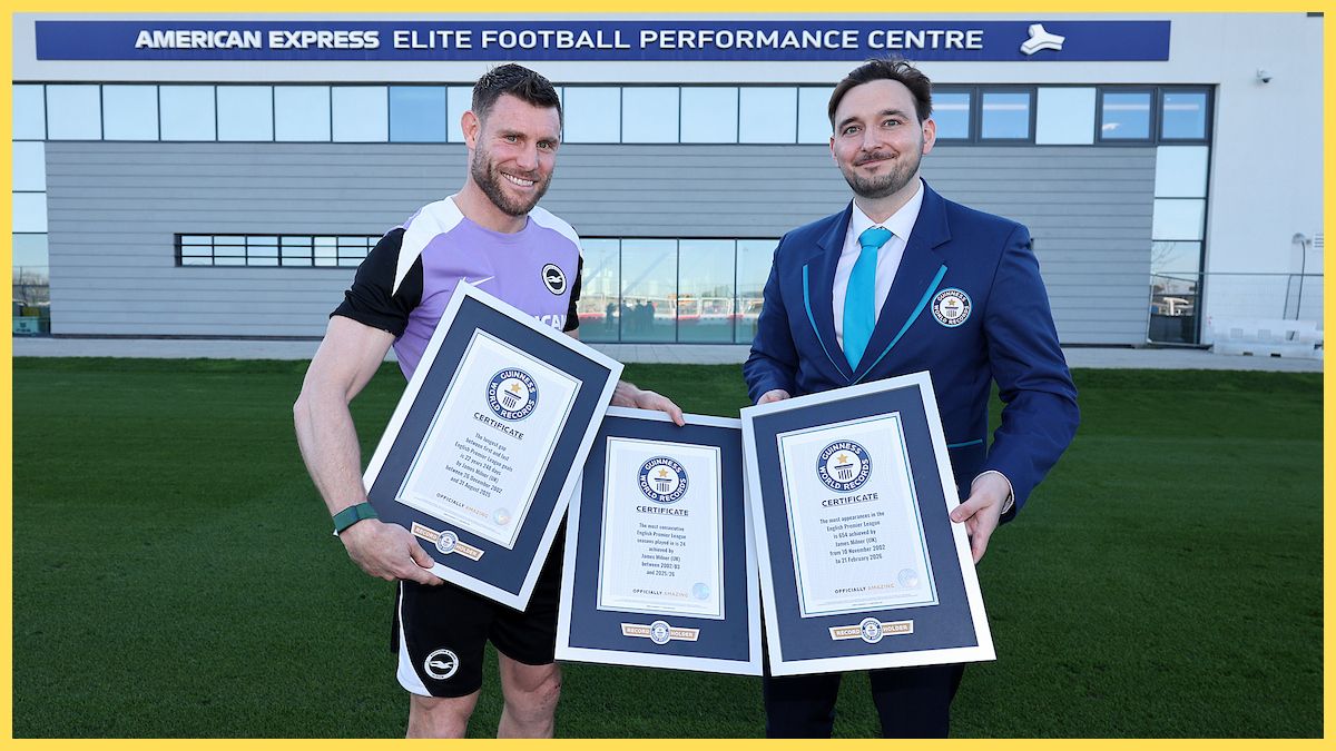 James Milner presented with three Guinness World Records titles