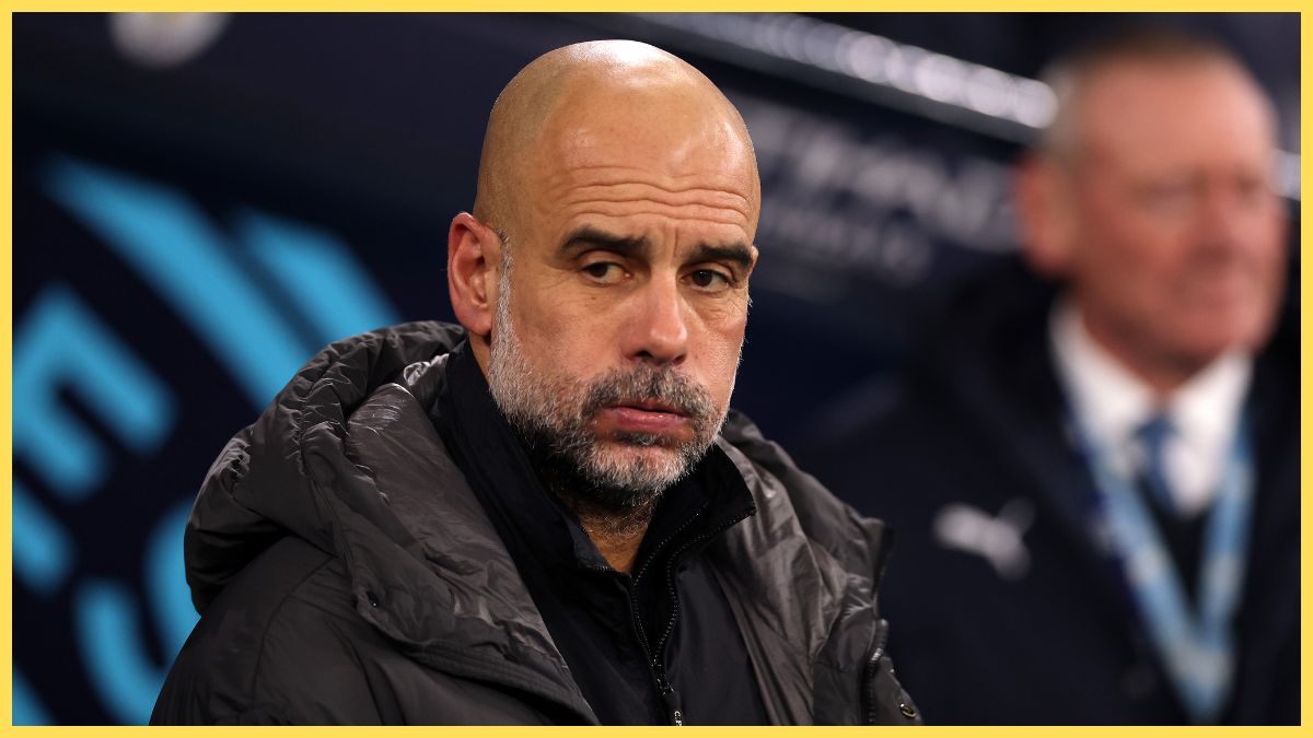 Pep Guardiola of Man City reacts against Newcastle