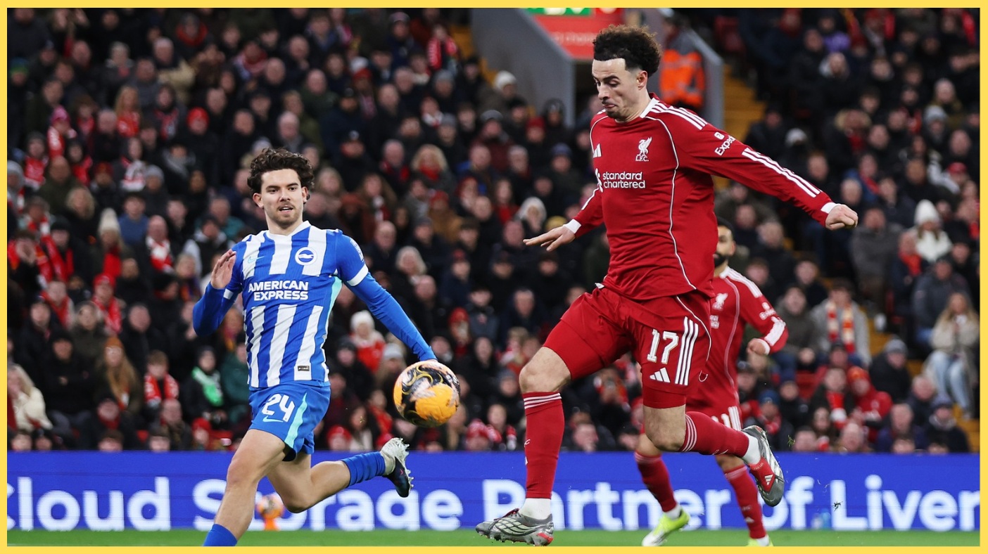 Curtis Jones gives Liverpool the lead against Brighton