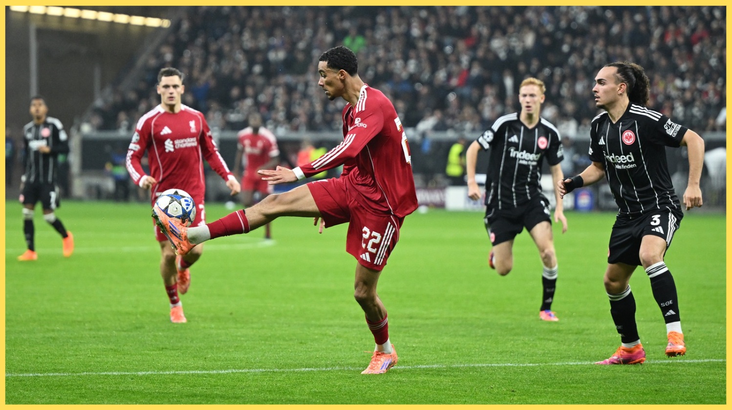 Hugo Ekitike in action for Liverpool against his former club Eintracht Frankfurt